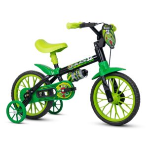 Bicicleta Infantil Aro 12 Black Masculina Preto Verde