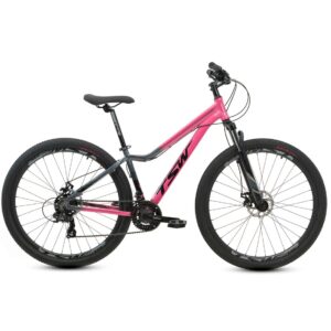Bicicleta MTB TSW Posh Roda 29 Tamanho 17.5 21 Velocidades Rosa e Cinza