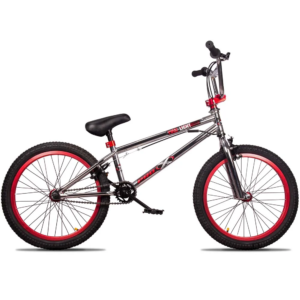 Bicicleta BMX Pro X Freelight Aro 20 Cromado Preto Vermelho