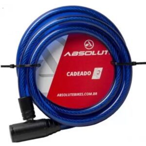 Cadeado Espiral Chave 1,5mx12mm Absolute Azul
